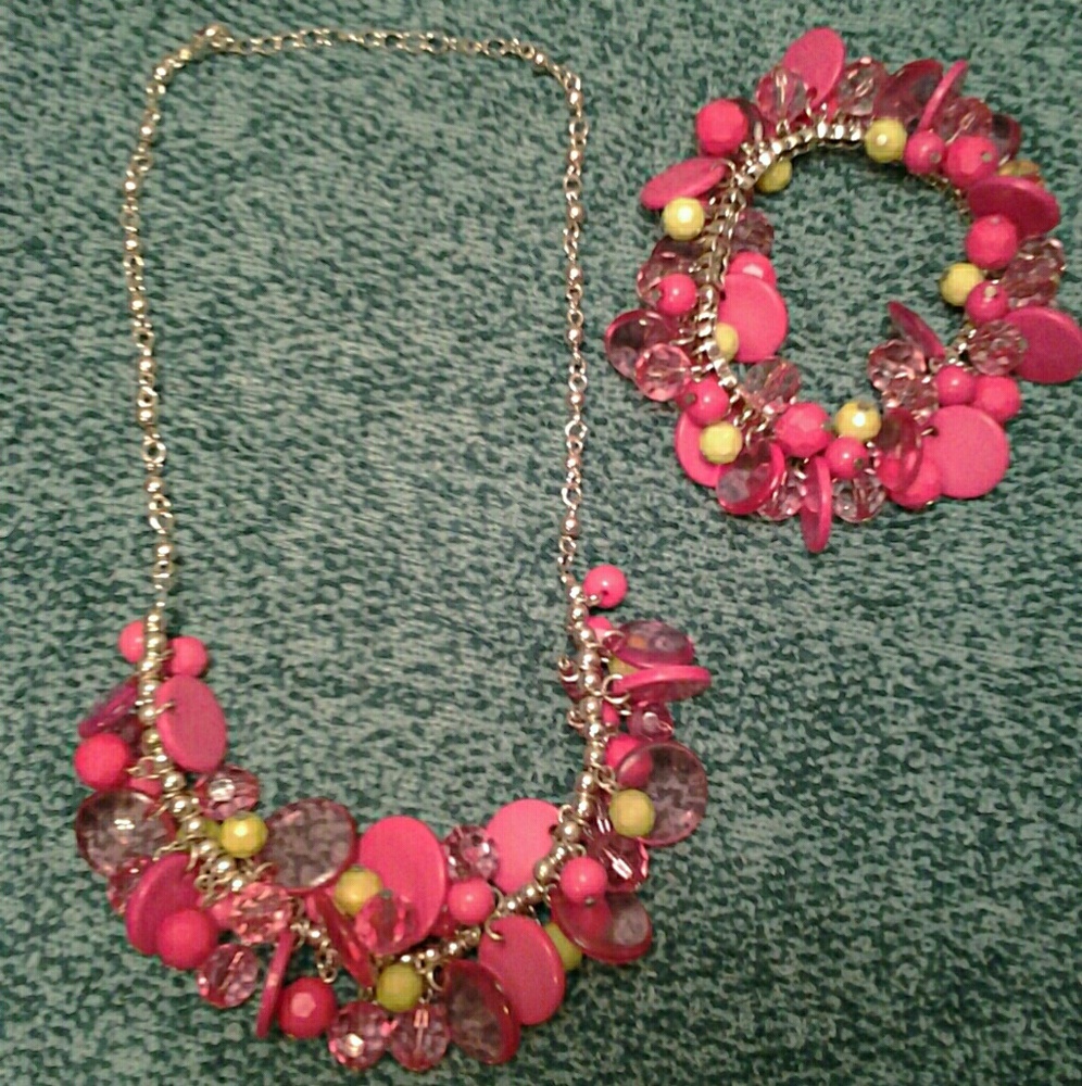 Matching necklace and bracelet